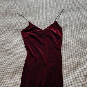 Red Velvet Midi Dress